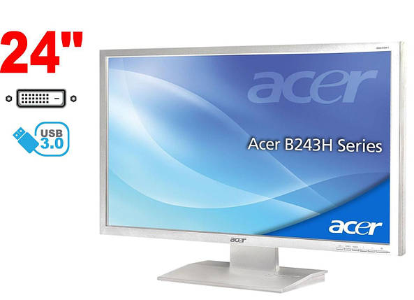 Монітор Acer B246HL / 24" (1920x1080) TN / 1x DVI, 1x VGA, 2x USB 3.0 / VESA 100x100, фото 2