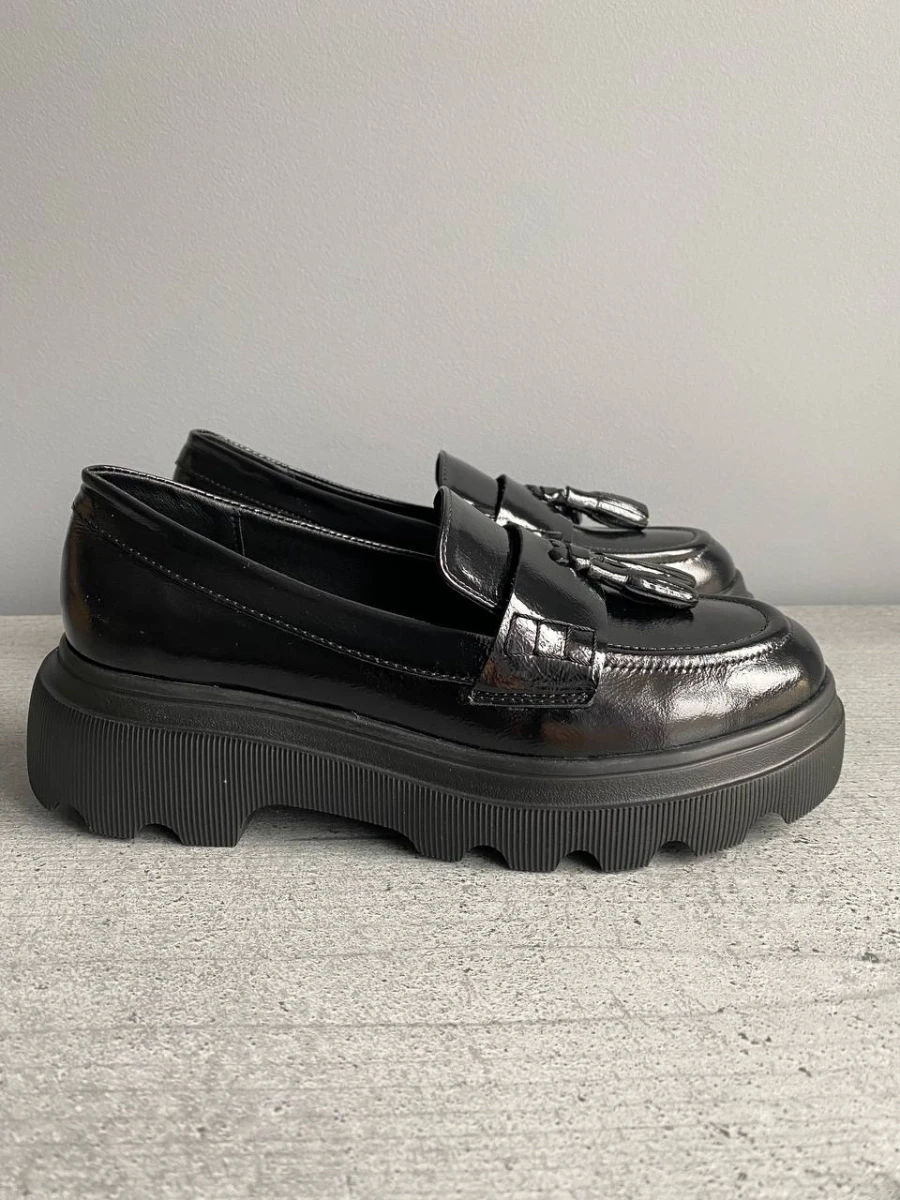 Жіночі демісезонні лофери ShoesBand Чорні натуральні шкіряні наплак всередині шкірпідкладка 36 (23 см) (S39101), фото 1