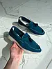 Жіночі демісезонні лофери ShoesBand Темно-сині натуральні замшеві на вузьку/середню стопу всередині екошкіра, фото 7