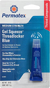 Permatex MEDIUM STRENGTH THREADLOKER BLUE Gel Гелевий анаеробний фіксатор різі синій 5 г.