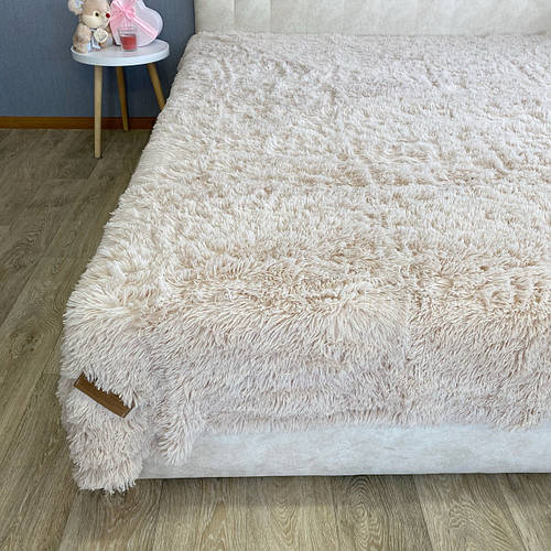 Меховое покрывало на кровать плед травка пушистый меховой полуторка на ...