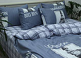 Сатин Євро комплект постільної білизни ТМ TAG натуральна бавовна з компаньйоном S402, фото 2
