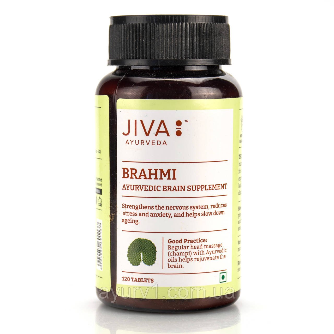 Брами / Brahmi, Jiva / 120 таб Брахми Джива для мозга, нервной системы, памяти, омоложения, иммунитета - фото 1 - id-p538020256