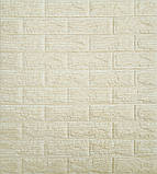 Самоклеюча 3D панель Смугаста цегла Бежевий 700x770x5 мм, фото 6