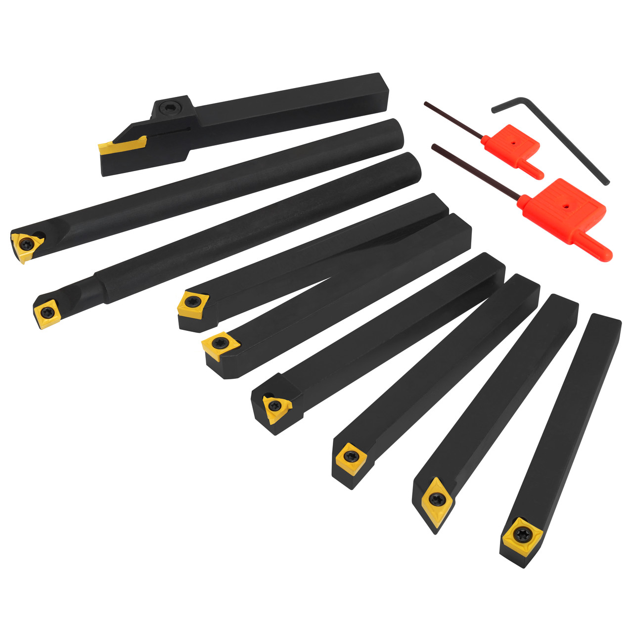 Набір токарних різців по металу зі змінними пластинами 12 мм 9 шт., токарні державки з пластинами