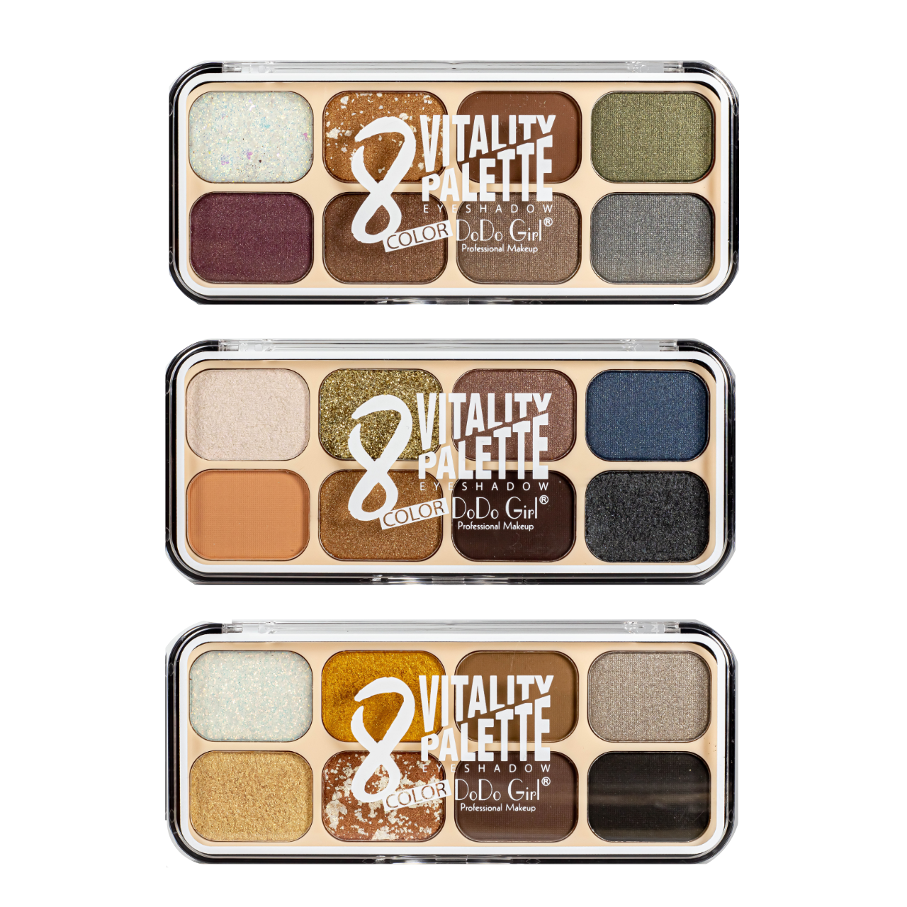 Набір палітр тіней для повік DoDo Girl Vitality Palette, 3 штуки D3187, фото 1