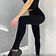 Утеплені безшовні лосини на флісі зимові жіночі термо легінси байка без швів термолосини one size чорний - фото 9 - id-p1724835467