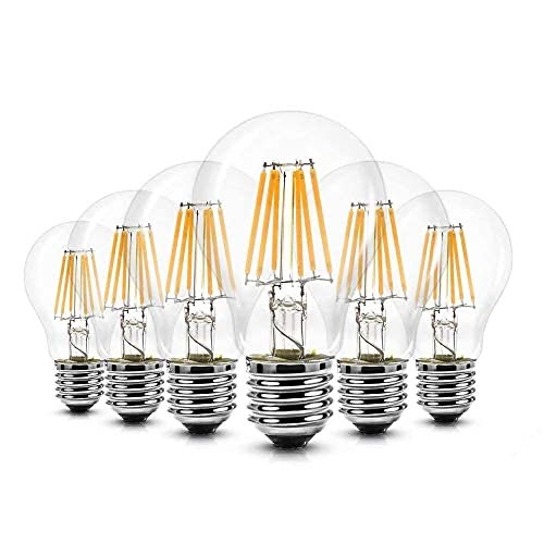 Набір із 4 W 5 шт. світлодіодних ламп, E27, 6 Вт із регульованою яскравістю, iGOKU Filament E27