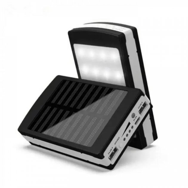 PowerBank 20000 mAh LED зарядка повірка банк від сонячної батареї Чорний Original
