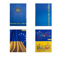 Книга канцелярская А4 клетка офсет твердая ламинированная обложка ассорти 96 листов Ukraine
