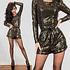 Ошатний комбінезон з шортами та поясом блискітки, фото 8