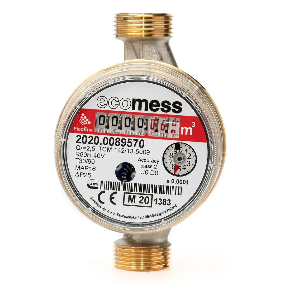 Лічильник води Picoflux ECOMESS 1/2" (Poland) Гаряча, 110мм, фото 1