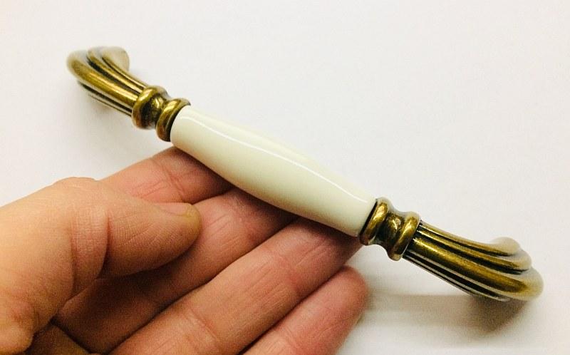 Ручка-скоба современная классика GU-M7101 античное золото с керамикой 128 мм. - фото 6 - id-p297801542