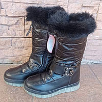 Дутики для дівчинки "Канарійка", чорні 36