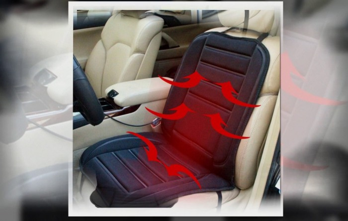 Накидка з підігрівом сидіння + спинка низька чорна 12 В, 60 Вт, 94х42 см Lavita, фото 1