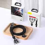 Кабель 3в1 MicroUSB+Lightning+Type-C Baseus 3.5A Car Co-sharing 1м (чорний), фото 9