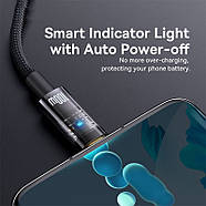 Кабель для швидкої зарядки USB на Type-C 100W 6A BASEUS Explorer Series Auto Power-Off Type-C 1м (чорний), фото 6