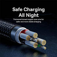 Кабель для швидкої зарядки USB на Type-C 100W 6A BASEUS Explorer Series Auto Power-Off Type-C 1м (чорний), фото 9