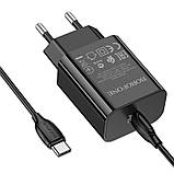 Зарядний пристрій з виходом USB-C 20 W BOROFONE BA65A чорний, заряджання (блок PD20W + кабель Type-C to Type-C), фото 4