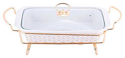 Марміт Kamille Food Warmer "In Gold" керамічна форма 1.3 л, 30.5 см із підігрівом
