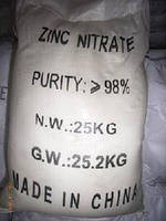 Цинк азотнокислый, нитрат цинка от 25 кг.