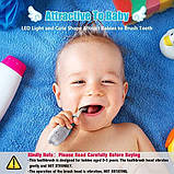 Дитяча електрична зубна щітка з інтелектуальним світлодіодним таймером для дітей від 0 до 3 років, фото 2
