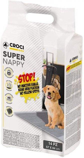 Пелюшки Super Nappy Croci з активованим вугіллям для собак 84*57 см, 14шт/уп., фото 1