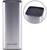 Колода-підставка для ножів Kamille Kumamoto 9.5x9.5x22 см, неіржавка сталь із наповнювачем