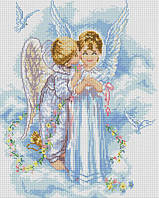 Картина стразами ColorArt Діти ангелики (CLR-PSP010) 40 х 50 см (На підрамнику)