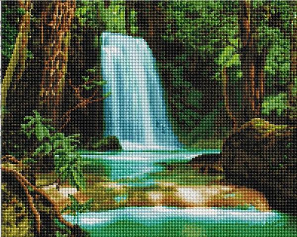Картина стразами ColorArt Водоспад (CLR-SP030) 40 х 50 см (Без підрамника)