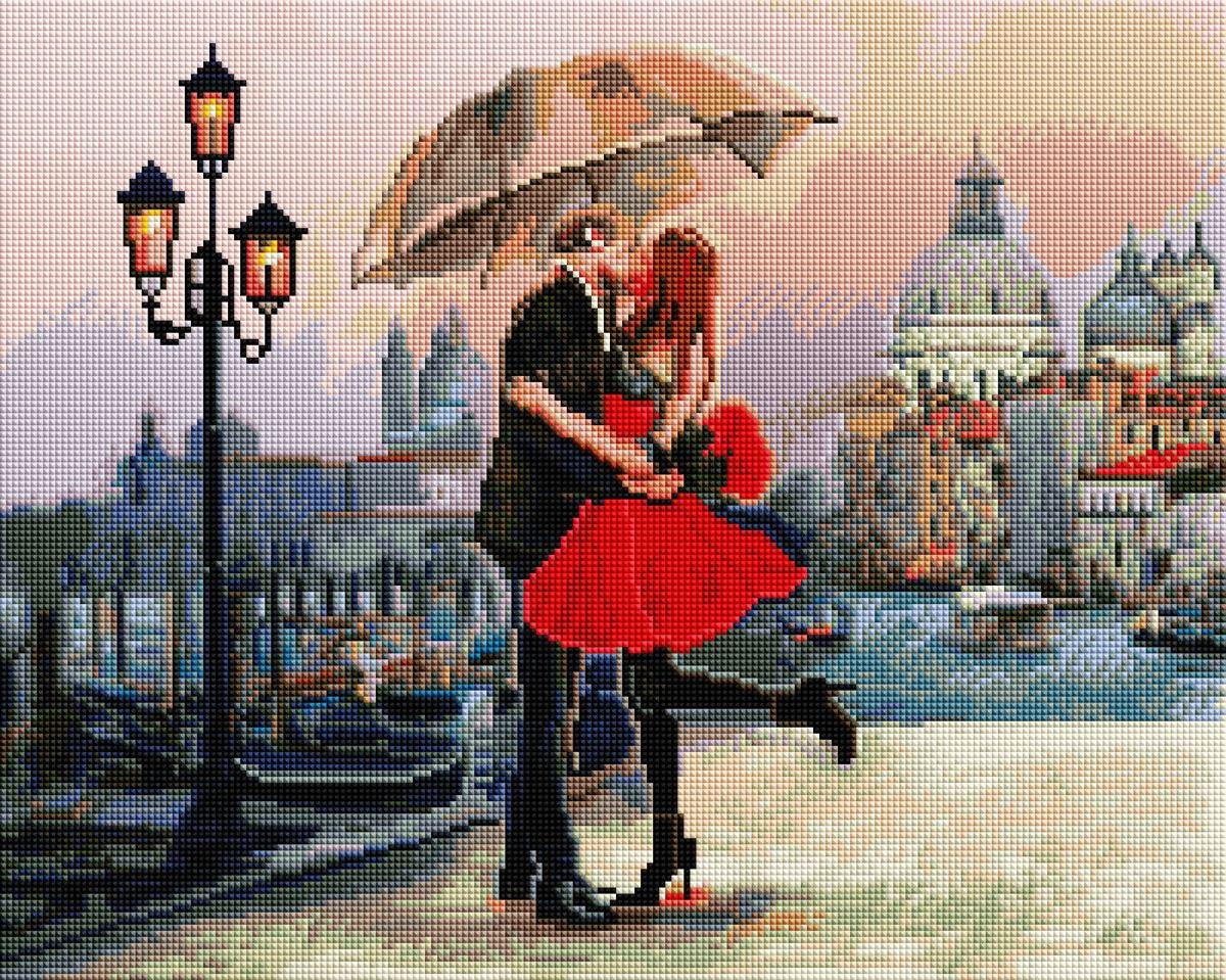 Картина стразами ColorArt Закохана пара (CLR-PSP066) 40 х 50 см (На підрамнику)