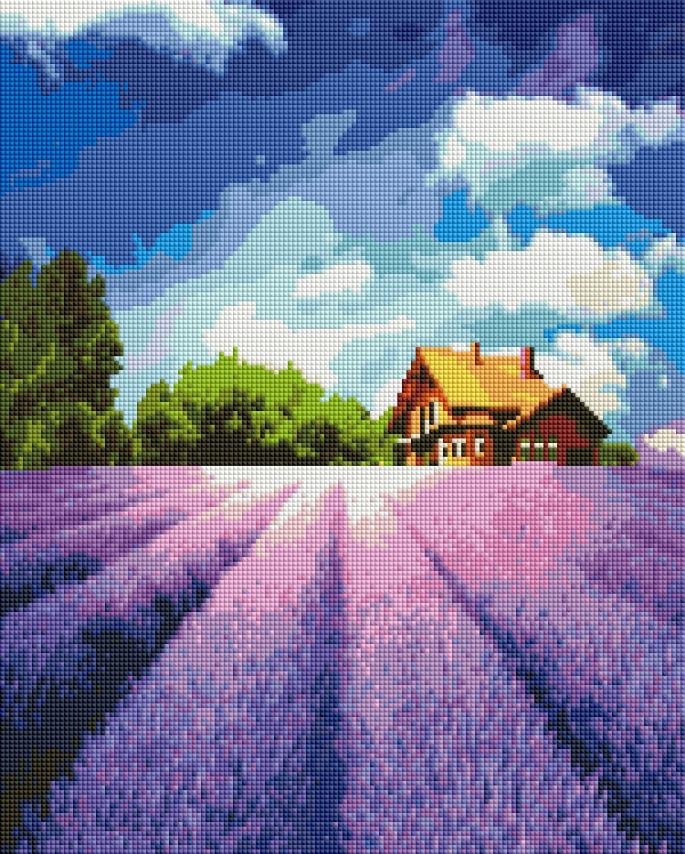 Картина стразами ColorArt Лавандове поле (CLR-PSP097) 40 х 50 см (На підрамнику)