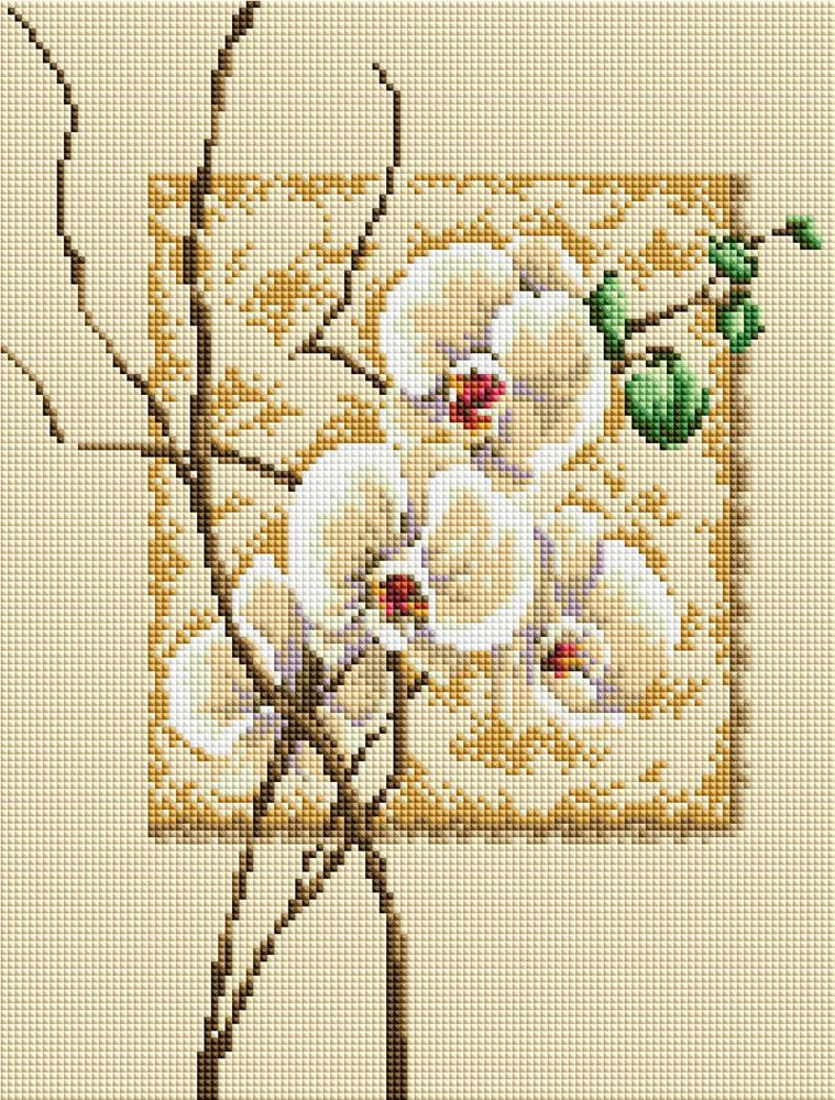 Картина стразами ColorArt Орхідеї (CLR-PST404) 30 х 40 см (На підрамнику)