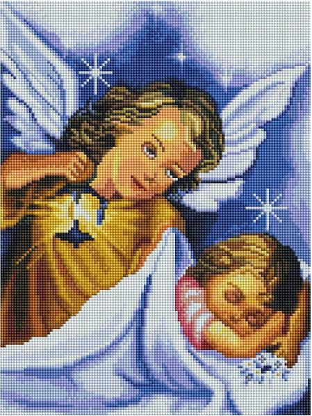Картина стразами ColorArt Ангел охоронець (CLR-ST420) 30 х 40 см (Без підрамника)