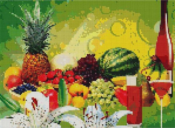 Картина стразами ColorArt Екзотичний натюрморт (CLR-PST463) 30 х 40 см (На підрамнику), фото 1