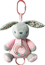 Іграшка підвіска плюшева музична Tulilo 9194 Зайчик рожевий