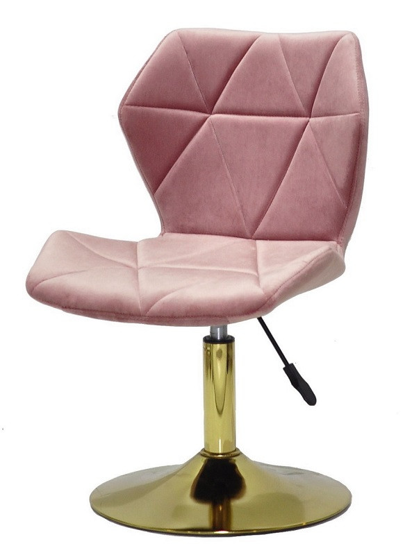 Стілець Torino GD-Base велюр запорошена троянда 1030 на золотій круглій опорі з регулюванням висоти сидіння, фото 1