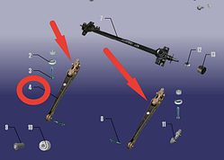 Важіль задній у зборі Chery Jaggi