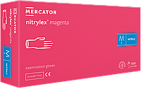 Перчатки медицинские нитриловые Nitrylex magenta размер М ярко-розовые (100 шт/50 пар/уп)