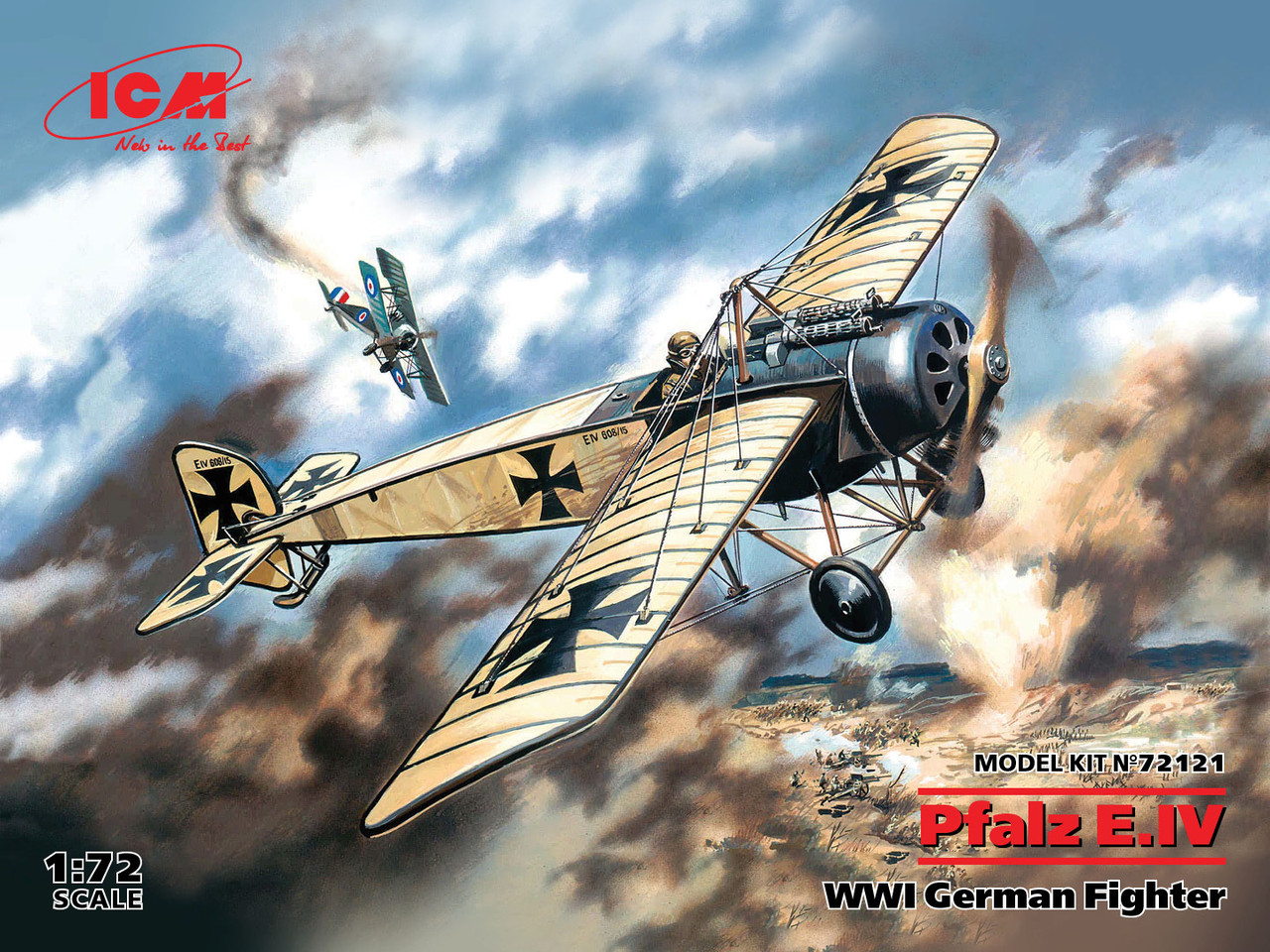 Пфальц E. IV, німецький винищувач І Світової війни. 1/72 ICM 72121