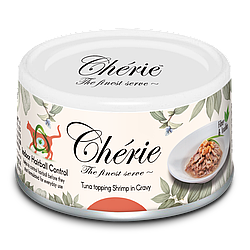 Корм для котів Cherie (Шері) 80 г Hairball Control контроль утворення грудочок вовни зі шматочками тунця та креветок у соусі