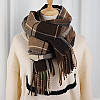 Жіночий шарф-палантин у клітинку під кашемір. Коричневий з бежевим., фото 2