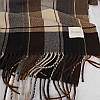Жіночий шарф-палантин у клітинку під кашемір. Коричневий з бежевим., фото 3