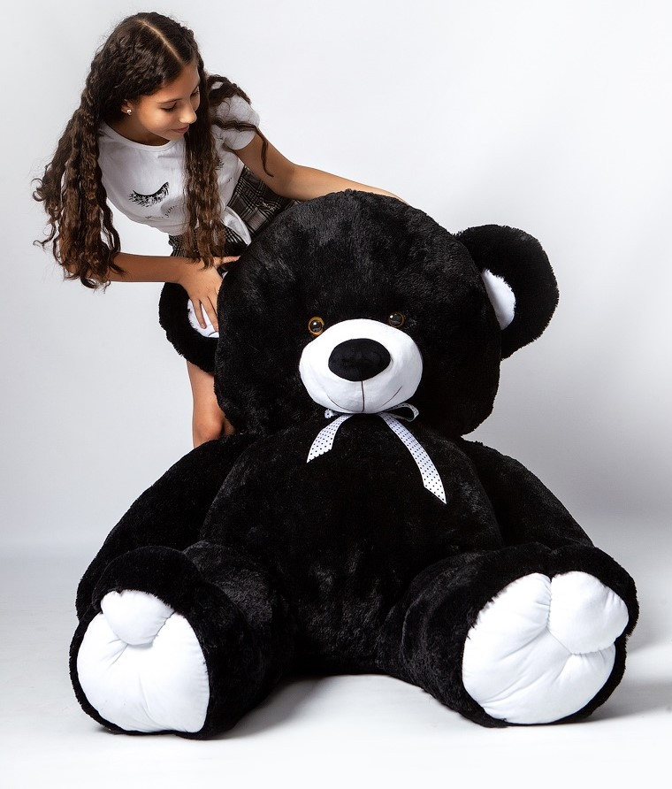 Величезний плюшевий ведмедик 200 см плюшевий ведмедик у подарунок дівчині та жінці плюшевий м'який ведмедик у чорному кольорі