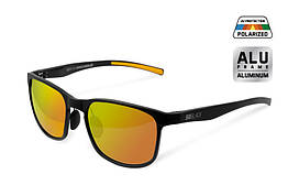 Поляризаційні сонцезахисні окуляри Delphin SG BLACK з помаранчевими лінзами