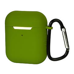 DR Чохол силіконовий із карабіном для Apple AirPods/AirPods 2 кольори 14 темно-зелений