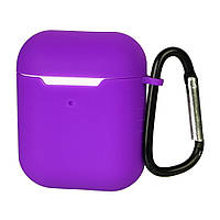 DR Чехол силиконовый с карабином для Apple AirPods/ AirPods 2 цвет 10 фиолетовый
