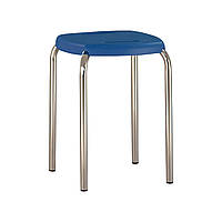 Кухонний табурет Boom chrome пластик К-21 синій (Новий Стиль ТМ)