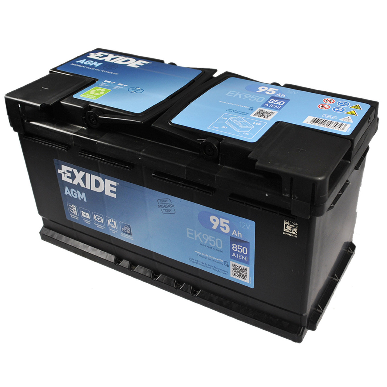 Акумулятор автомобільний Exide 95Ah 850A Start-Stop AGM EK950 (Exide95Ah)