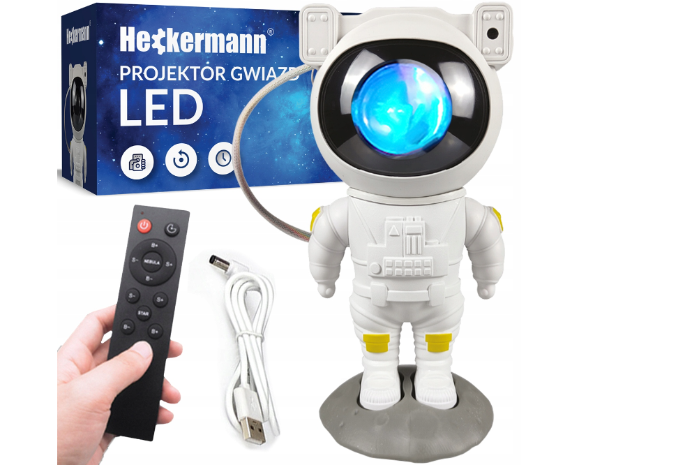 Світлодіодний нічник проектор зоряного неба Heckermann LED STAR PROJECTOR WITH REM
